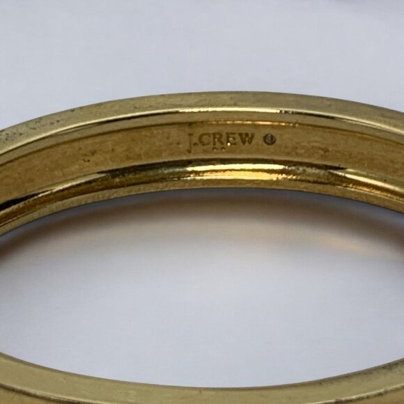 J.Crew Gold-Tone Hinged Chunky Bangle Bracelet Cuff OS Minimalist Jewelry - Picture 4 of 8